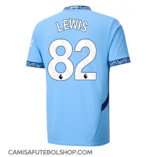 Camisa de time de futebol Manchester City Rico Lewis #82 Replicas 1º Equipamento 2024-25 Manga Curta